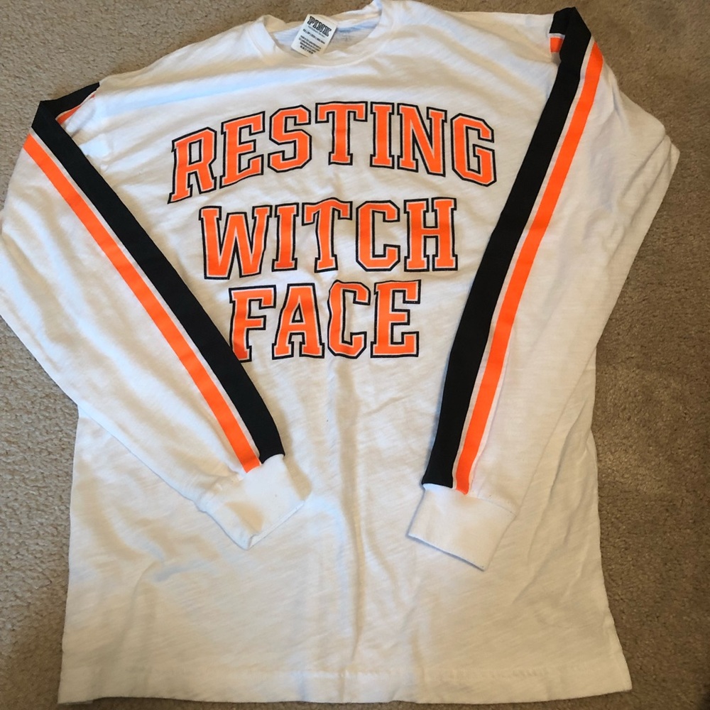 ‘Resting Witch Face’ PINK long sleeve t-shirt